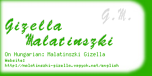 gizella malatinszki business card